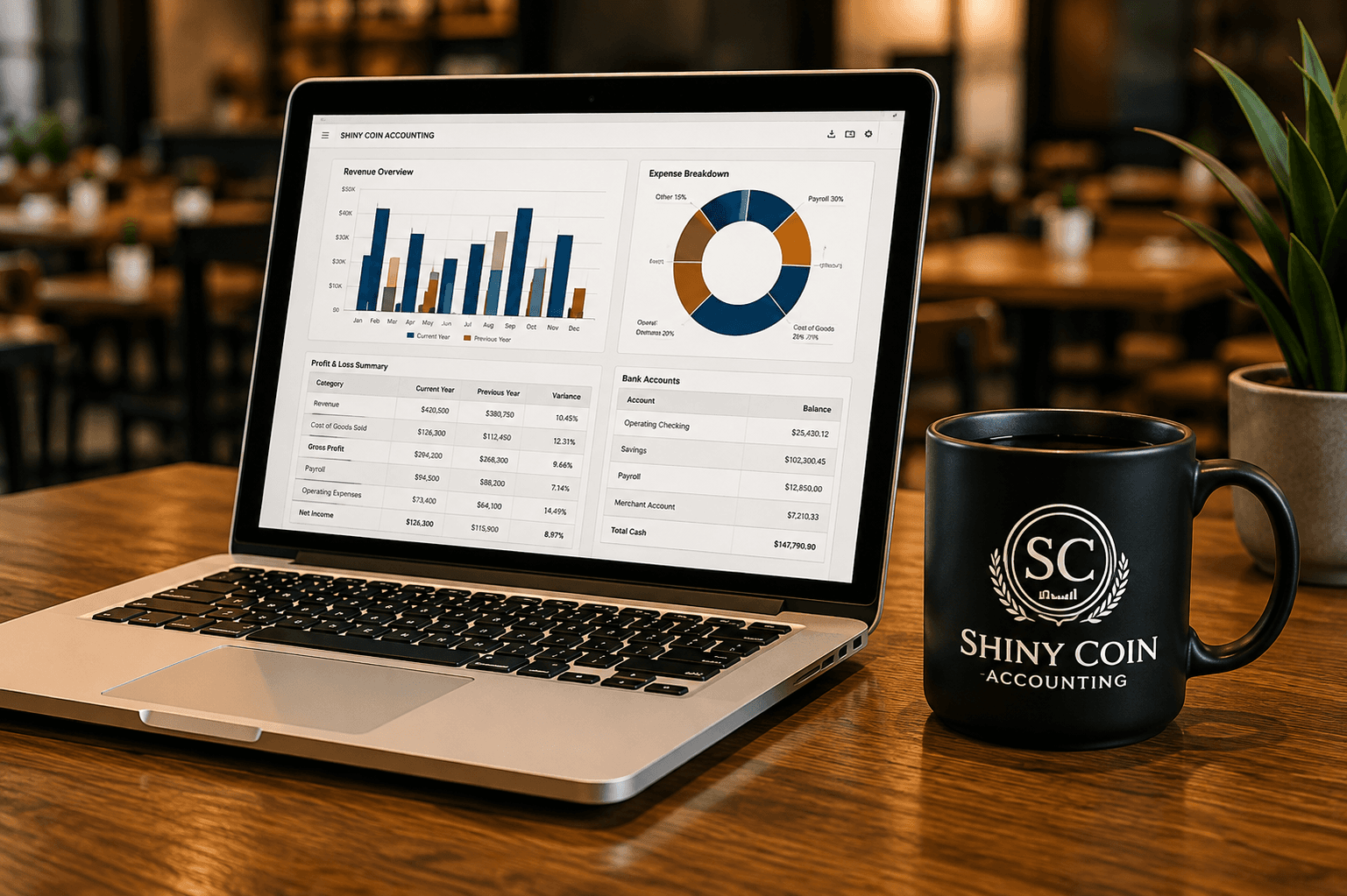 Restaurant financial dashboard